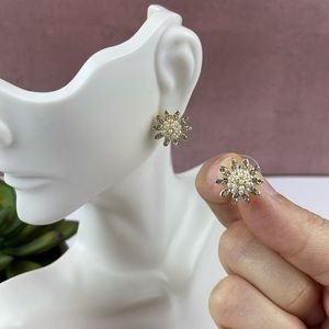 Pearl Gold Beaded Starburst Earrings Women Jewelry